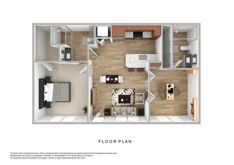 a floor plan of a 1 bedroom floor plan